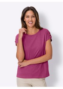 Classic Basics Damen Rundhalsshirt "Rundhals-Shirt", lila, Gr. 46, unifarben, 100% Baumwolle, Shirts