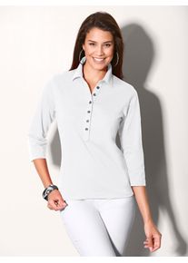 Casual Looks Damen Poloshirt "Poloshirt", weiß, Gr. 38, unifarben, 50% Baumwolle, 50% Modal, Shirts