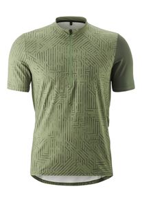 Gonso Herren Radtrikot "Adventure Jersey Halfzip M", grün, Gr. S, 88% Polyester (recycelt), 12% Elasthan, Trikots, Herren Fahrradtrikot kurzarm,