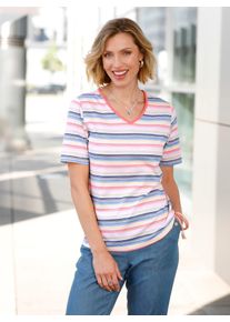Classic Basics Damen V-Shirt "Shirt", bunt, Gr. 38, gemustert, gestreift, 100% Baumwolle, Shirts