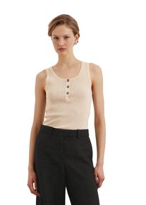 Marc O'Polo MARC O'POLO Damen T-Shirt "aus elastischem Rippjersey"chalky peach, casual, Gr. XL, unifarben, Obermaterial: 50% Baumwolle, 46% Lyocell, 4% Elasthan,