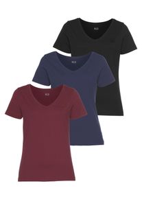 H.I.S. H.I.S Damen T-Shirt "Essential-Basics", bunt, Basic, Gr. 32, unifarben, clean, Obermaterial: 100% Baumwolle, Shirts, hüftlange Passform,