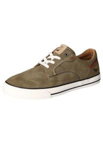 Mustang Shoes Herren Sneaker, Gr. 42, grün, Lederimitat, sportlich, Schuhe, Freizeitschuh, Halbschuh, Schnürschuh mit Ziernaht