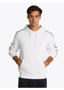 Tommy Hilfiger Herren Hoodie "GLOBAL STRIPE HOODY", weiß, casual, Gr. S, Sweatware, Obermaterial: 100% Baumwolle, Sweatshirts, mit Streifen in Tommy