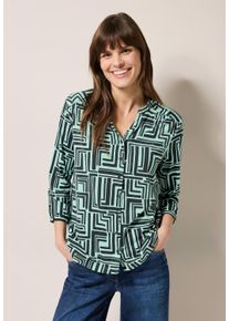 Cecil Damen Tunikashirtslate khaki, casual, Gr. M, bedruckt, Web, Stoff, 48% Baumwolle, 48% Modal, 4% Elasthan, Shirts, mit allover Print