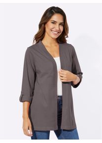Classic Basics Damen Shirtjacke "Shirtjacke", grau, Gr. 40, unifarben, 100% Baumwolle, Shirts