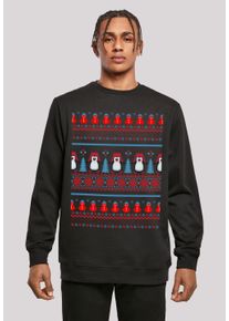 F4NT4STIC Herren Kapuzenpullover "Christmas Pinguin Muster", schwarz, casual, Gr. XL, Obermaterial: 50% Baumwolle, 50% Polyester, Pullover, Print