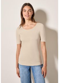 Cecil Damen T-Shirt, lila, Basic, Gr. M, unifarben, Web, 100% Baumwolle, Shirts, Basic