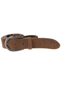 Silbergift Damen Ledergürtel, braun, modisch,casual,klassisch, Gr. 90, unifarben, Rindsleder, Gürtel, mit fein genarbter Oberfläche, geschwärzte