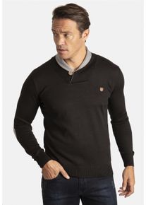 Herren Strickpullover "Erasmo", schwarz, casual, Gr. XXL, SIR RAYMOND TAILOR, unifarben, 100% Baumwolle, Pullover, mit gemütlichem Stehkragen