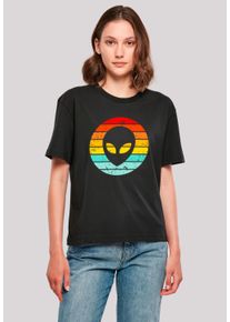 F4NT4STIC Damen T-Shirt "Alien Retro Sonnenuntergang", schwarz, casual, Gr. S, Obermaterial: 100% Baumwolle, Shirts, Premium Qualität