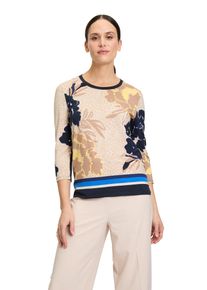 Betty Barclay Damen 3/4-Arm-Shirt "Betty Barclay Ringelshirt mit Rippbündchen", blau, casual, Gr. 44, Jersey, Obermaterial: 95% Viskose, 5%