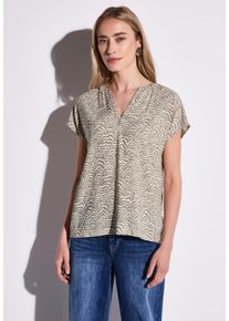 Street One Damen Kurzarmbluse, grau, casual, Gr. 44, bedruckt, Stoff, 100% Viskose, Blusen, aus softer Viskose