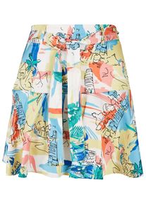 Urban Classics Damen Sommerrock "Urban Classics Damen Ladies AOP Satin Mini Skirt", gelb, Gr. 5XL, 100% Sonstige Fasern, Röcke