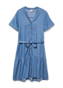 Véro Moda VERO MODA Damen Minikleid "VMFLEUR SS SHORT BELT TENCEL DRESS GA", blau, modisch, Gr. L, unifarben, Web, Obermaterial: 100% Lyocell, Kleider