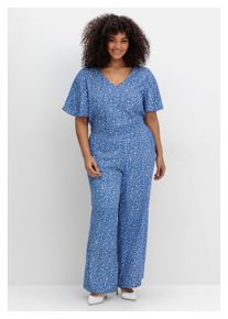 Damen Jumpsuit "Große Größen", blau, feminin, Gr. 44, sheego by Joe Browns, gemustert, Obermaterial: 100% Viskose (LENZING ECOVERO), Overalls, mit