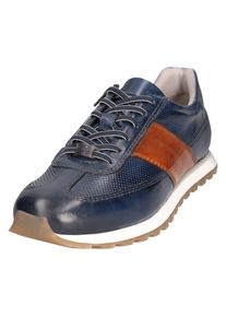 Bugatti Herren Sneaker, Gr. 42, blau, Leder, used, casual, Schuhe, Freizeitschuh, Halbschuh, Schnürschuh mit Kontrastbesatz