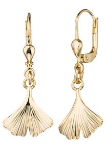 Jobo Damen Paar Ohrhänger "Ginko", Gelbgold 375, gelb, Gelbgold 375, Ohrringe, 375 Gold