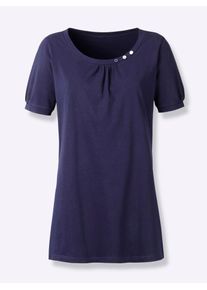 Classic Basics Damen Longshirt "Longshirt", blau, Gr. 50, unifarben, 100% Baumwolle, Shirts