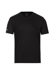 TRIGEMA Damen T-Shirt "TRIGEMA V-Shirt COOLMAX", schwarz, sportlich, Gr. L, 100% Polyester (recycelt), Shirts