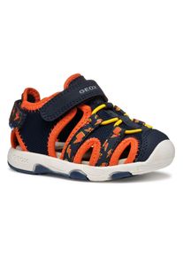 Geox Kinder Sandale "B SANDAL MULTY BOY", Gr. 23, blau, Textil, Synthetik, casual, Schuhe, Babyschuh, Sommerschuh, Trekking Schuh mit Klettverschluss