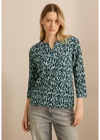 Cecil Damen 3/4-Arm-Shirtslate khaki, casual, Gr. XXL, bedruckt, Web, 100% Baumwolle, Shirts, aus reiner Baumwolle