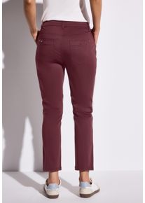 Street One Damen 7/8-Hose, rot, casual, Gr. 38, unifarben mit Farbeinsatz, Web, 97% Baumwolle, 3% Elasthan, Hosen, 4-Pocket Style