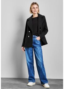 Street One Damen Trenchcoat, schwarz, casual, Gr. 34, unifarben, Stoff, Obermaterial: 90% Polyester, 10% Viskose; Futter: 100% Polyester, Mäntel, mit