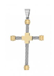 Adelia´s ADELIA ́S Damen Ketten-Anhänger "Neuheit 2025 - stylischer Kreuz Anhänger aus Edelstahl", Edelstahl, gold, Edelstahl, Schmuckanhänger