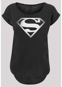 F4NT4STIC Herren Kurzarmshirt "F4NT4STIC Damen Superman Spot Logo with Ladies Long Slub Tee", schwarz, casual, Gr. XL, unifarben, 100% Baumwolle,