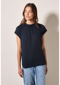Cecil Damen Rundhalsshirt, blau, casual, Gr. L, unifarben, Stoff, 65% Polyester, 35% Viskose, Shirts, mit Rundhalsausschnitt
