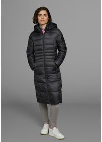 Kangaroos Damen Steppmantel, schwarz, casual, Gr. 46, unifarben, kontrastfarbene Details, Web, Obermaterial: 100% Polyester. Futter: 100% Polyester.