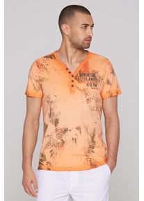CAMP DAVID Herren Rundhalsshirt, orange, casual, Gr. XXL, bedruckt, bestickt, Material: 100% Baumwolle, Shirts, aus Baumwolle