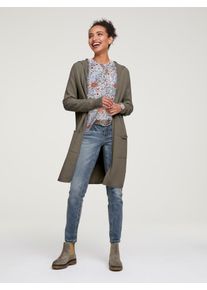 Heine Damen Longstrickjacke, grün, Gr. 44, unifarben, 52% Viskose, 26% Polyester, 22% Polyamid, Strickjacken