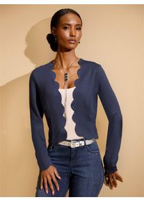 CRÉATION L CREATION L Damen Shirtjacke "Jersey-Shirtjacke", blau, Gr. 40, gemustert, 70% Modal, 25% Polyamid, 5% Elasthan, Shirts