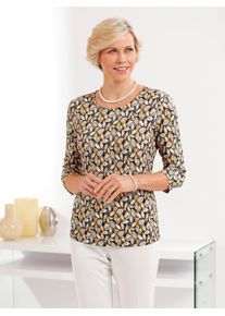 CLASSIC Damen 3/4-Arm-Shirt "Shirt", gelb, Gr. 40, gemustert, mehrfarbig, 95% Polyester, 5% Elasthan, Shirts