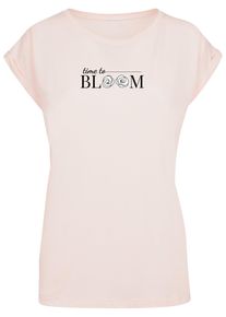 Merchcode Herren T-Shirt "Merchcode Damen Ladies Time to bloom - Extended Shoulder Tee", pink, casual, Gr. XL, bedruckt, 100% Baumwolle, Shirts