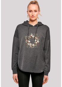 F4NT4STIC Damen Kapuzenpullover "Osterkranz Eierkranz Blumenring", grau, casual, Gr. XL, Obermaterial: 100% Baumwolle, Pullover, Premium Qualität
