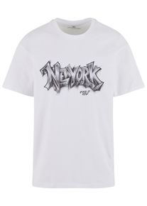 Herren T-Shirt "Upscale by Mister Tee NY Graffiti Oversize Tee", weiß, casual, Gr. XXL, UPSCALE BY MISTER TEE, bedruckt, 100% Baumwolle, Shirts