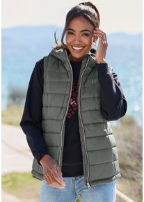 active by Lascana LASCANA ACTIVE Damen Steppweste, grau, sportlich, Gr. 36, unifarben, Steppware, Obermaterial: 100% Polyamid. Futter: 100% Polyester. Wattierung: 100%