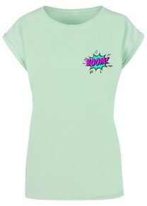 Merchcode Herren T-Shirt "Merchcode Damen Ladies BOOM Comic Extended Shoulder Tee", grün, casual, Gr. S, bedruckt, 100% Baumwolle, Shirts