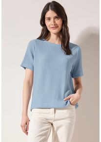 Cecil Damen T-Shirt, blau, casual, Gr. XL, gestreift, Stoff, 60% Polyester, 36% Viskose, 4% Elasthan, Shirts, aus softem Materialmix