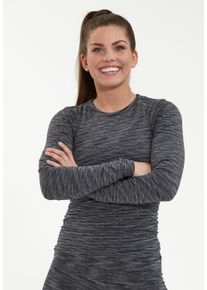 Endurance Damen Langarmshirt "Crina", schwarz, sportlich, Gr. L, meliert, unifarben, 68% Polyester, 22% Nylon, 10% Elasthan, Shirts, mit