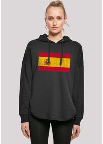 F4NT4STIC Damen Kapuzenpullover "Spain Spanien Flagge distressed", schwarz, casual, Gr. XS, Obermaterial: 100% Baumwolle, Pullover, Print