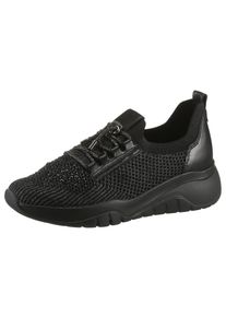Gabor Damen Slip-On Sneaker, Gr. 43, schwarz, Textil, Nappaleder, unifarben, sportlich, Schuhe, Freizeitschuh, Halbschuh, Slipper mit Best