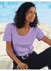 Casual Looks Damen Rundhalsshirt "Shirt", lila, Gr. 36, unifarben, 100% Baumwolle, Shirts