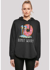 F4NT4STIC Damen Kapuzenpullover "Spongebob Schwammkopf Donut Worry Garry", schwarz, casual, Gr. S, Obermaterial: 100% Baumwolle, Pullover, Print