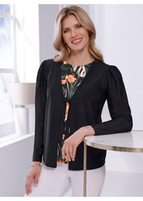 Classic Basics Damen Shirtjacke "Shirtjacke", schwarz, Gr. 56, unifarben, 95% Polyester, 5% Elasthan, Shirts