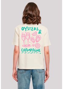 F4NT4STIC Damen T-Shirt "Oysters And Champagne", weiß, casual, Gr. XL, Obermaterial: 100% Baumwolle, Shirts, Premium Qualität