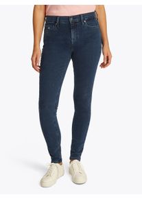 Tommy Jeans Damen Skinny-fit-Jeans "NORA MR SKNY", blau, casual, Gr. 32, unifarben, Denim/Jeans, Obermaterial: 88% Baumwolle, 10% sonstige Fasern, 2%